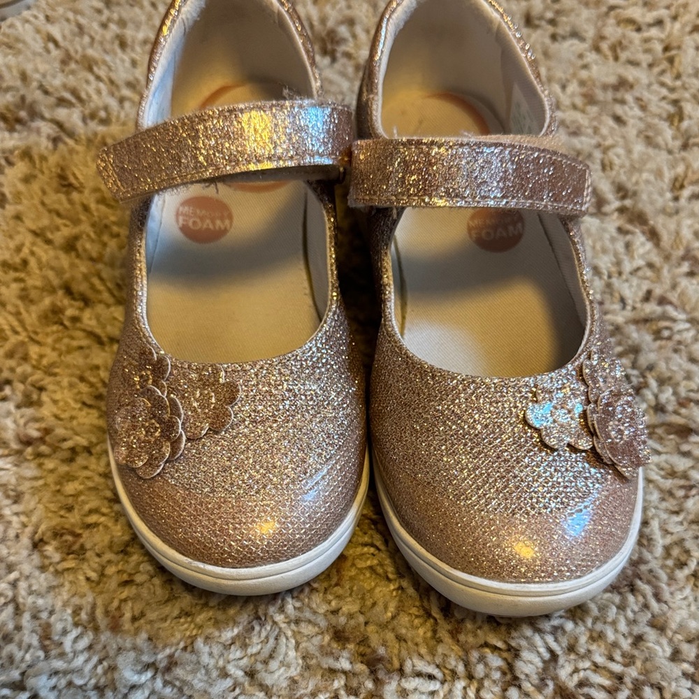 Stride Rite Glittery Gold Kids Dress Shoes